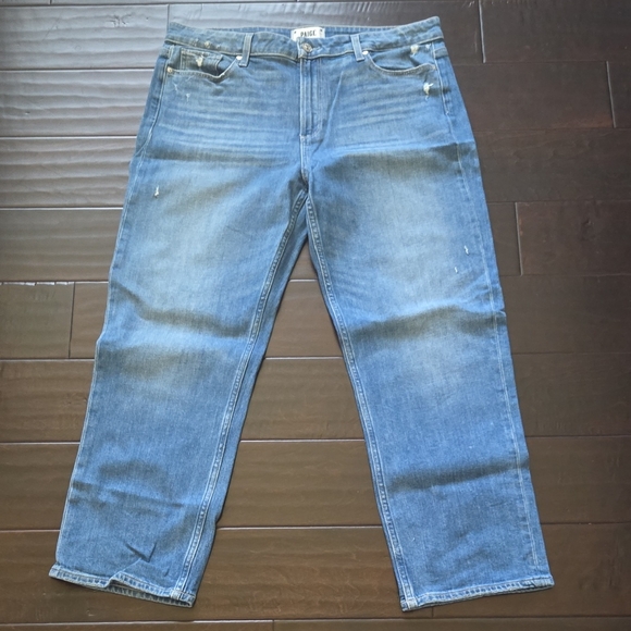 PAIGE Noella High Waist Crop Straight Leg Jeans Casanova Distressed EUC - 31 - Picture 4 of 14